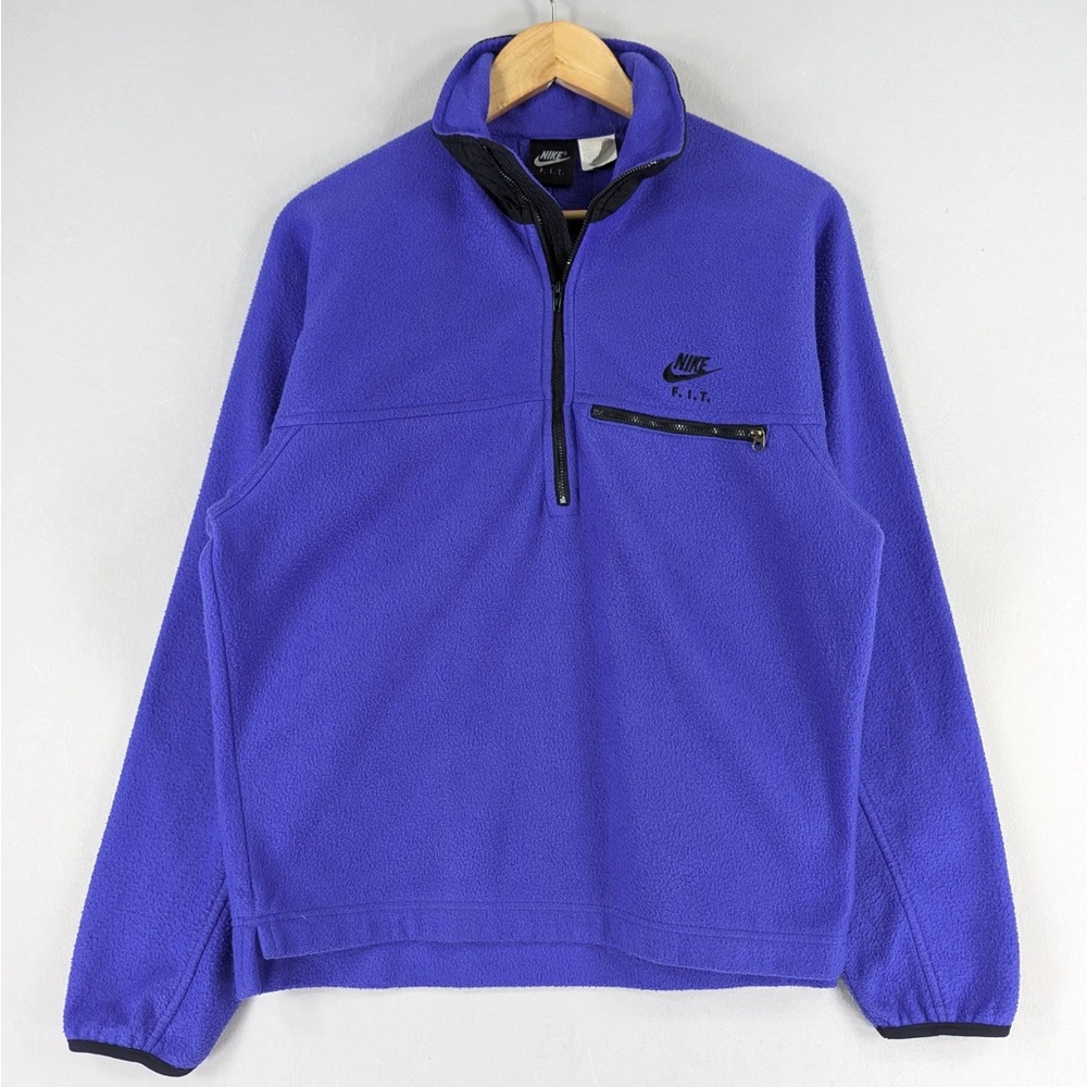 90s Vintage Nike Fit Purple Quarter Zip Pullover Fleece Large